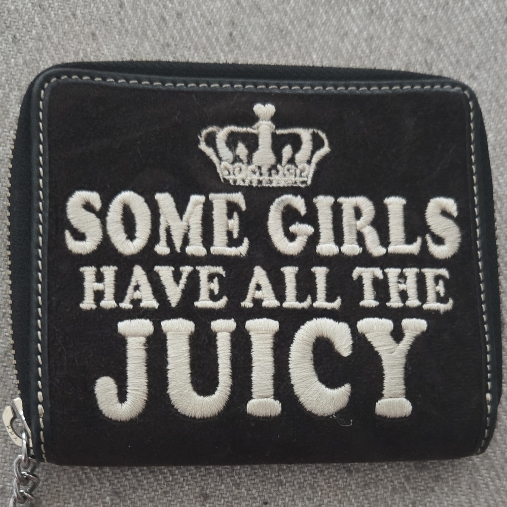Juicy Couture Vintage Black and White Embroidered Wallet